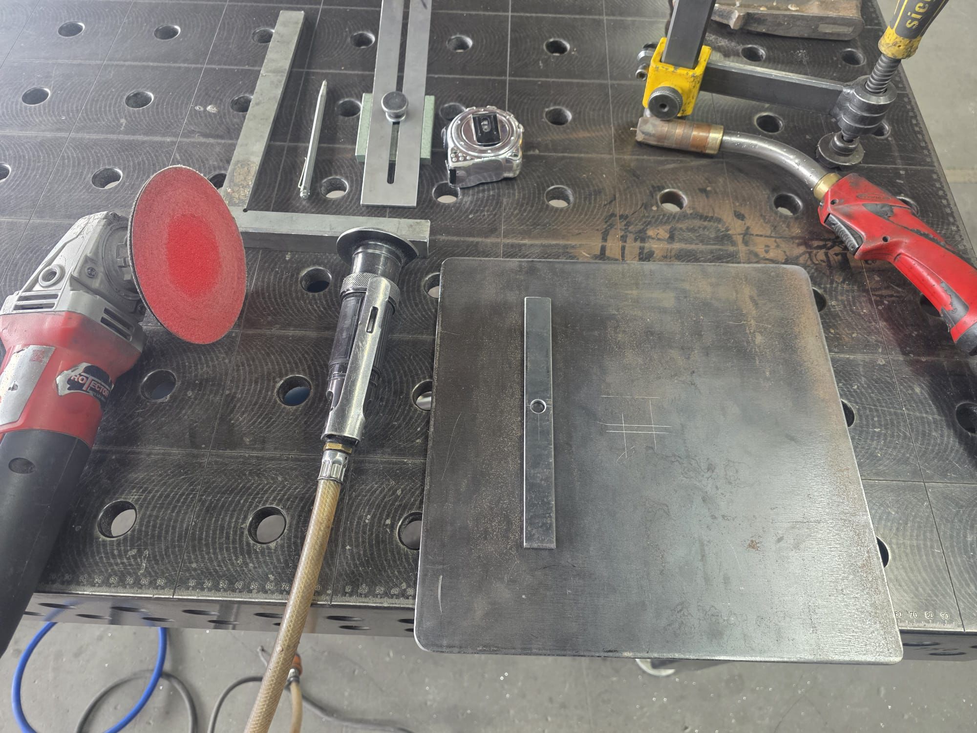 Welding the bottom plate